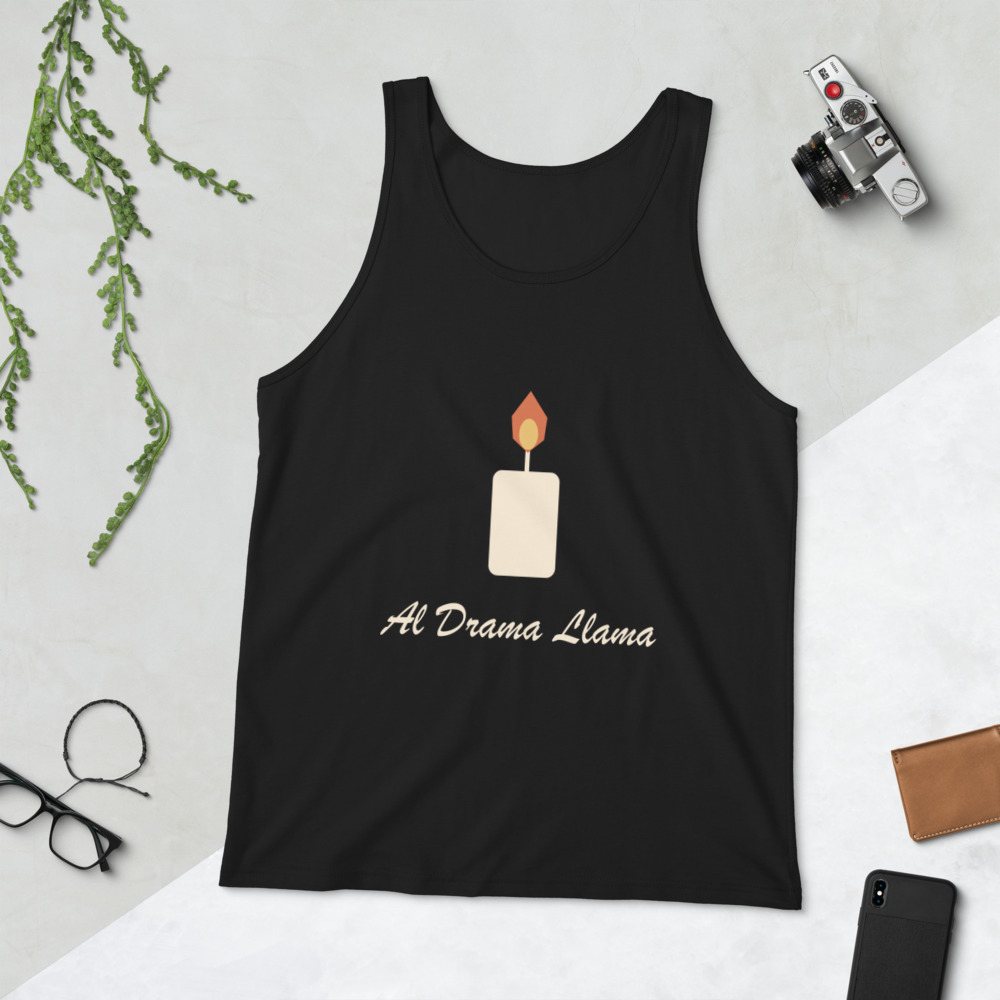Al Drama Llama Candle Tank Front
