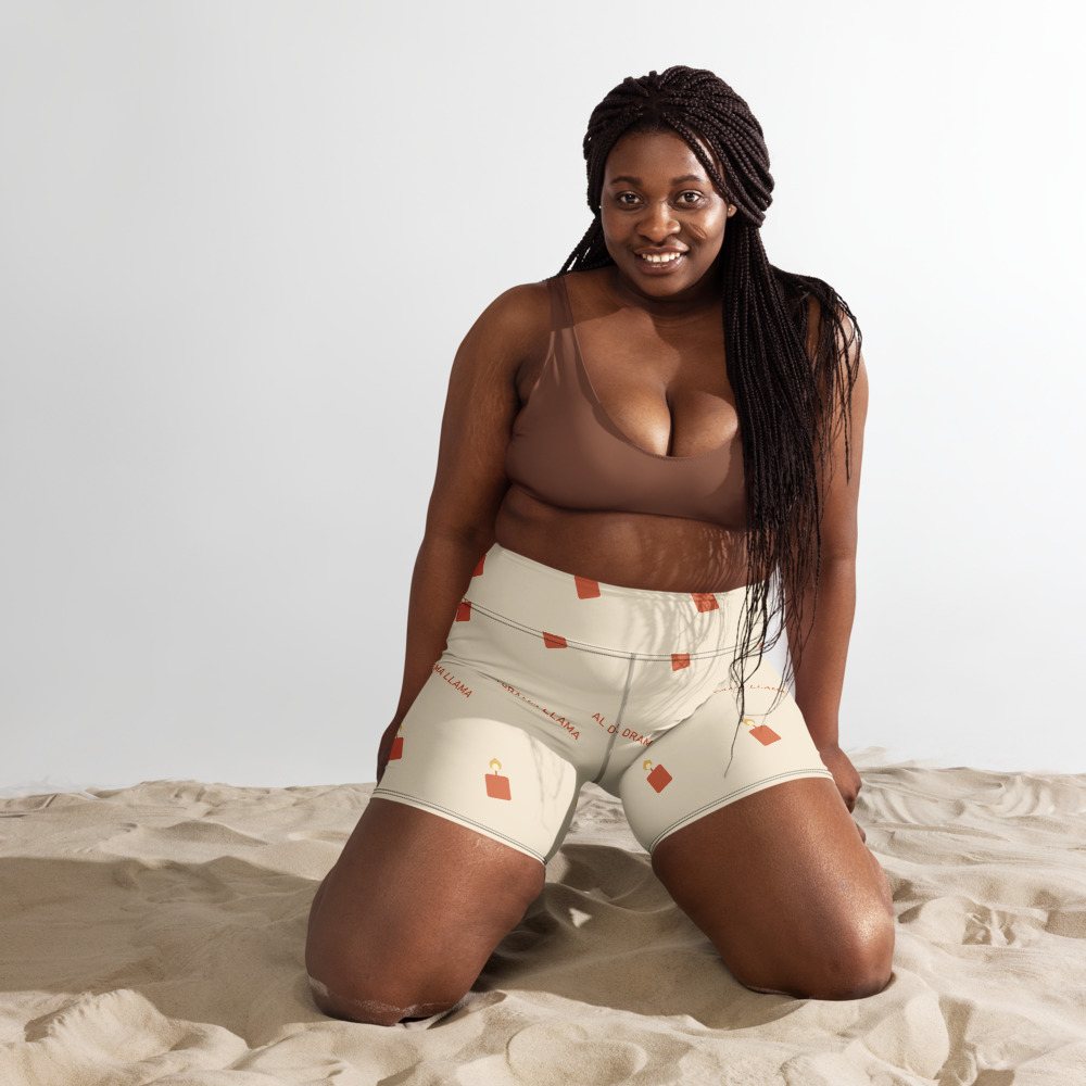 Al Drama Llama Candles Yoga Shorts Front