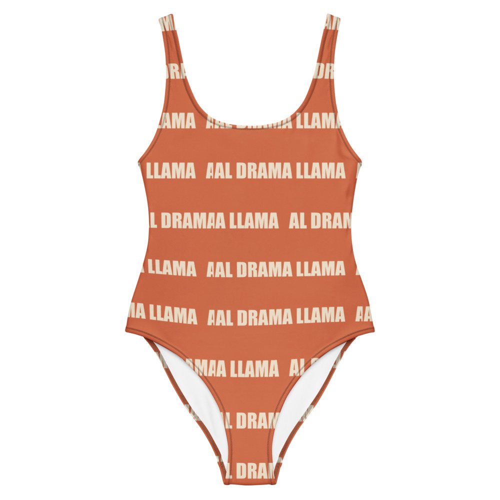 Al Drama Llama Wordmark One-Piece Swimsuit Front