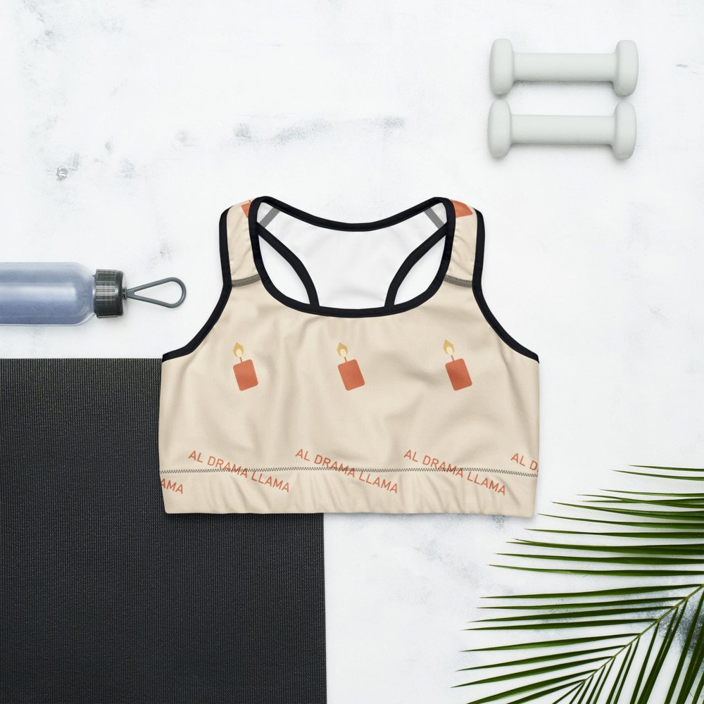 Al Drama Llama Candles Sports Bra Front