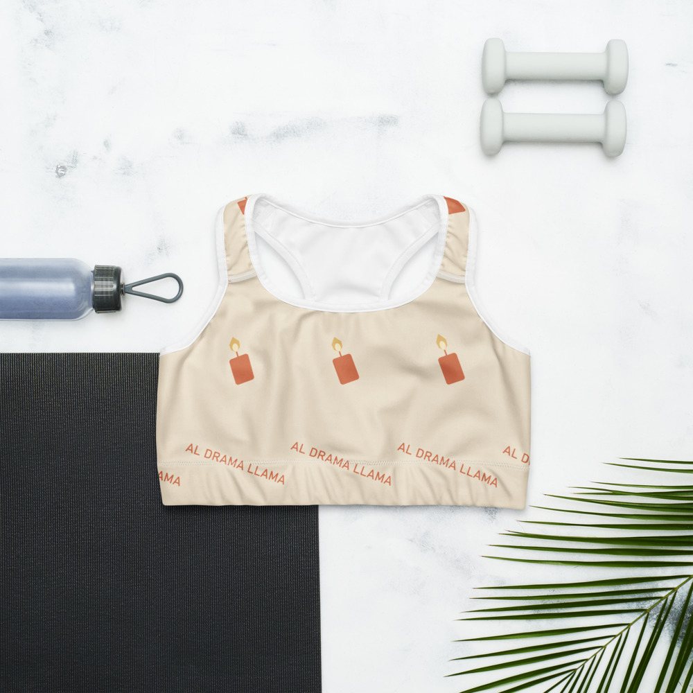 Al Drama Llama Candles Sports Bra Front