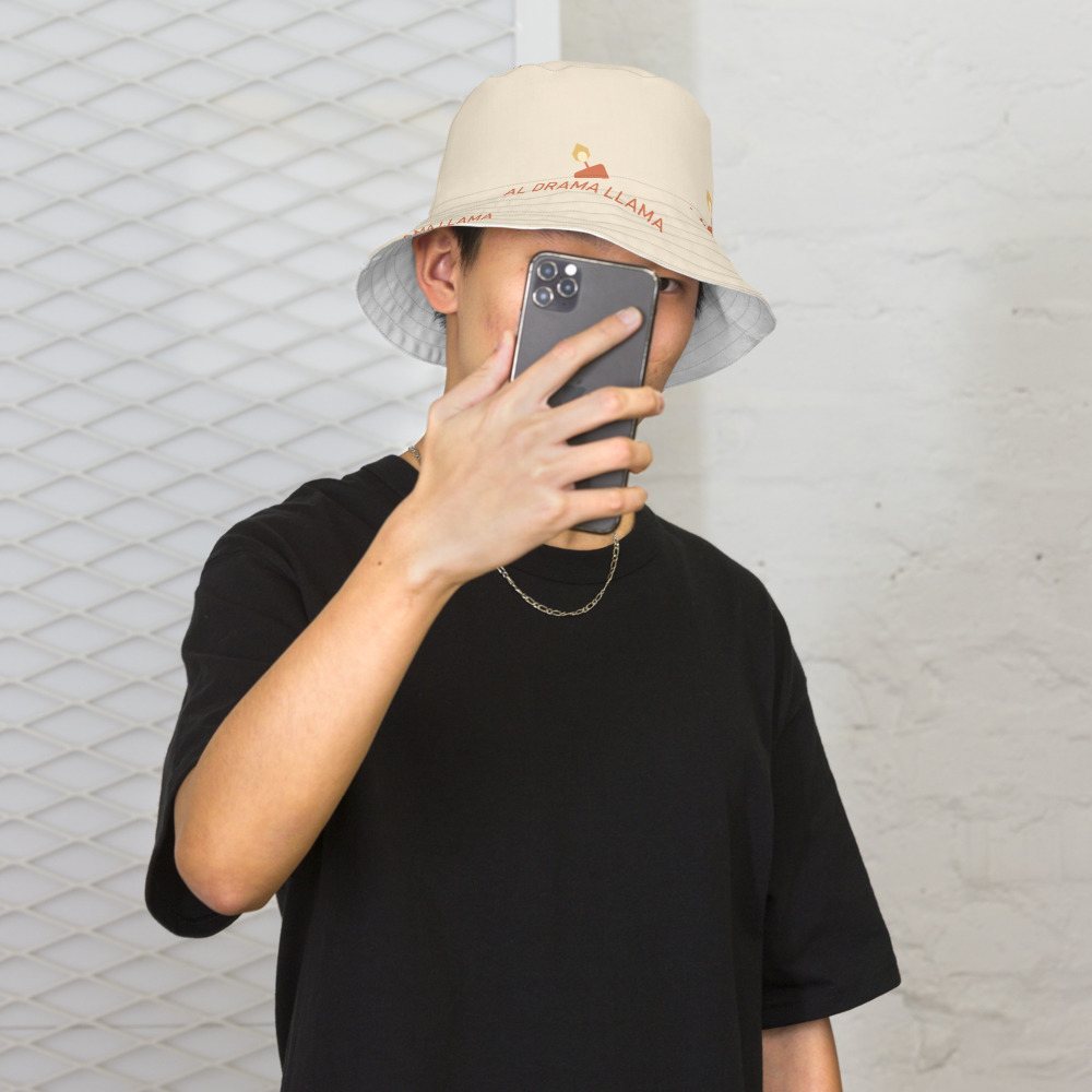 Al Drama Llama Candles Bucket Hat Front Outside