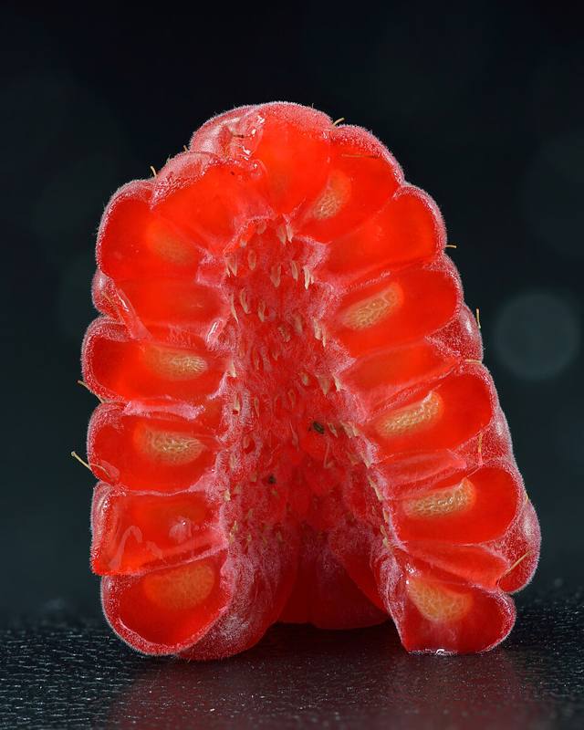 Fresh red raspberries