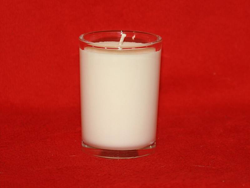 Soy wax candle in a glass jar