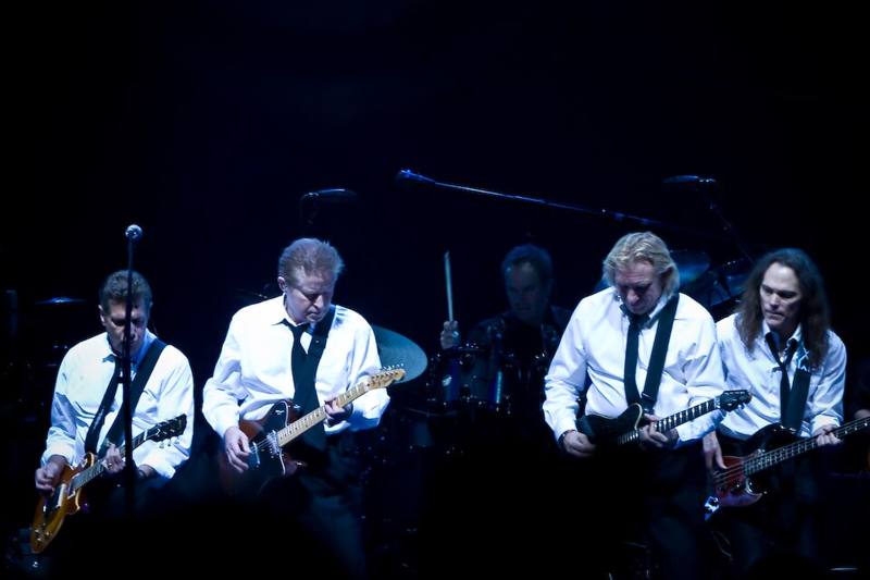 The Eagles performing on stage