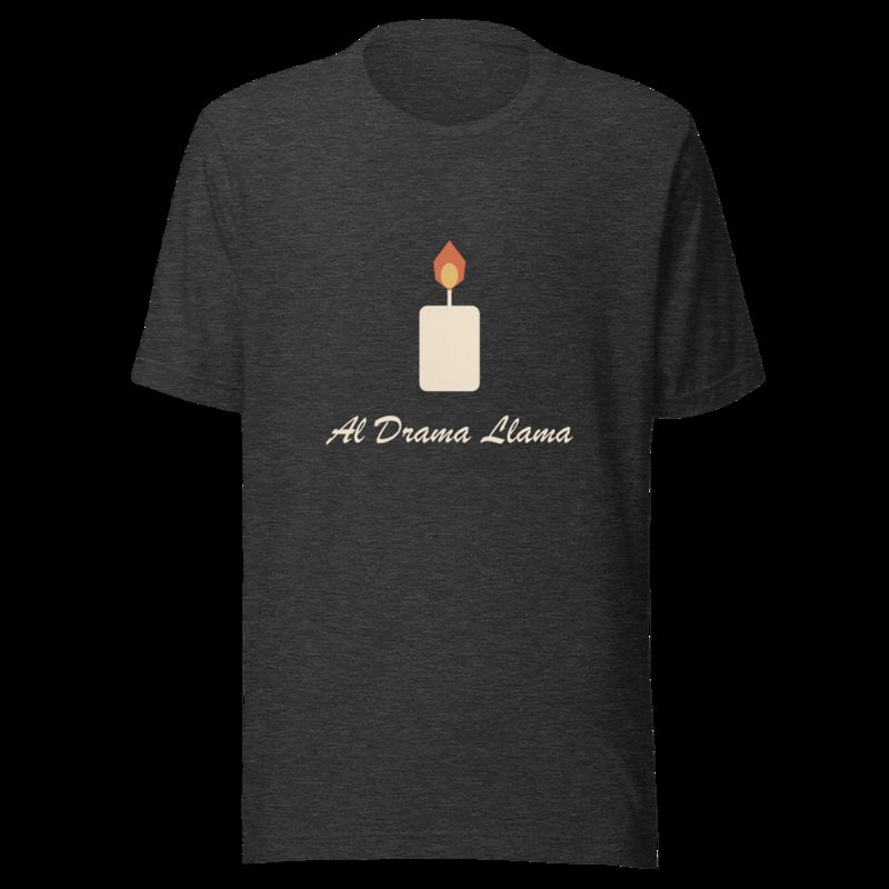 Al Drama Llama Candle Tee Dark Grey Heather