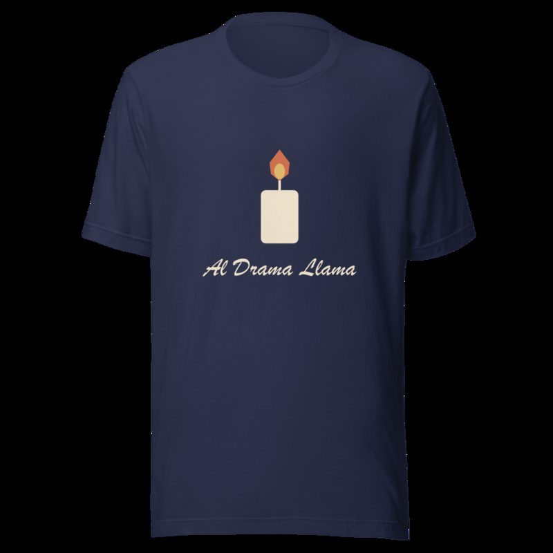Al Drama Llama Candle Tee Navy