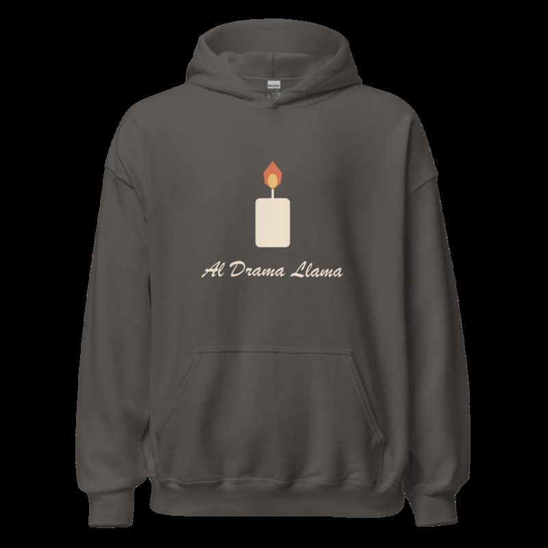 Al Drama Llama Candle Hoodie Charcoal