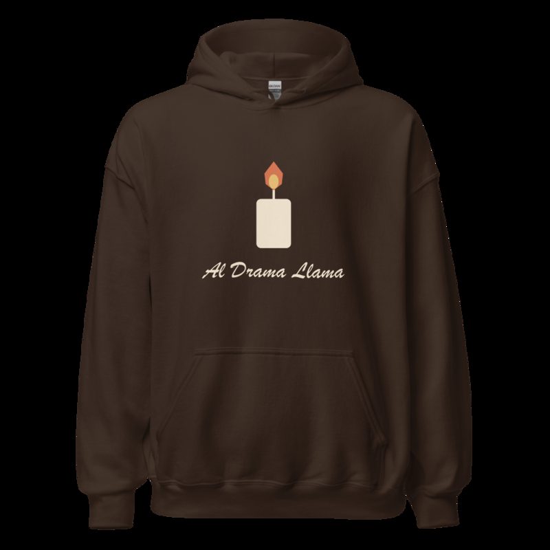 Al Drama Llama Candle Hoodie Dark Chocolate