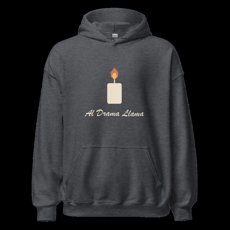 Al Drama Llama Candle Hoodie Dark Heather
