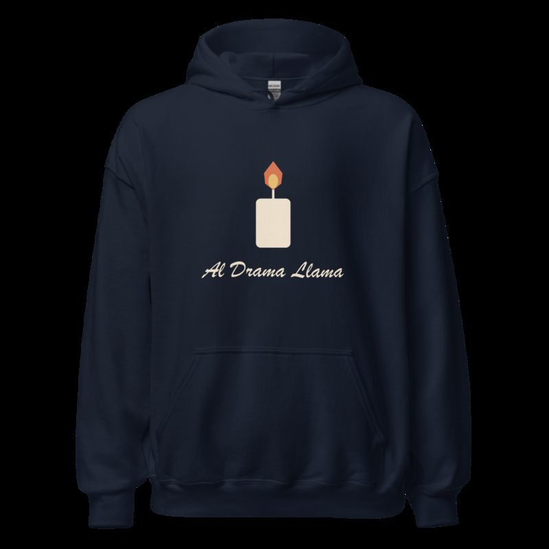 Al Drama Llama Candle Hoodie Navy