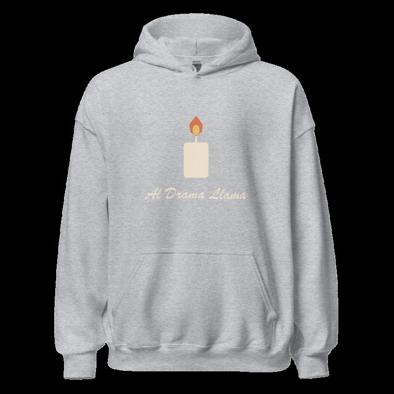 Al Drama Llama Candle Hoodie Sport Grey