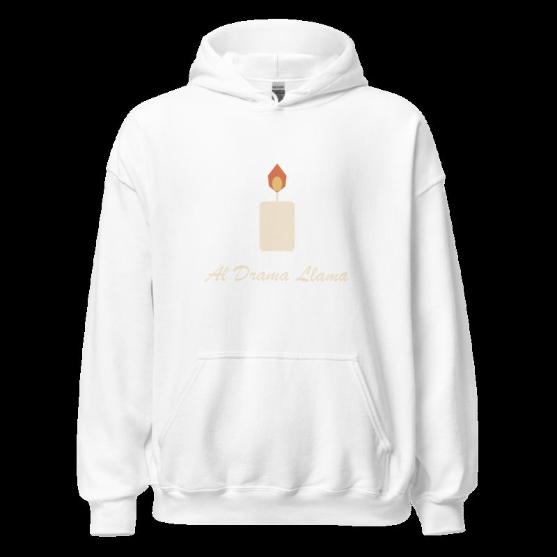 Al Drama Llama Candle Hoodie White