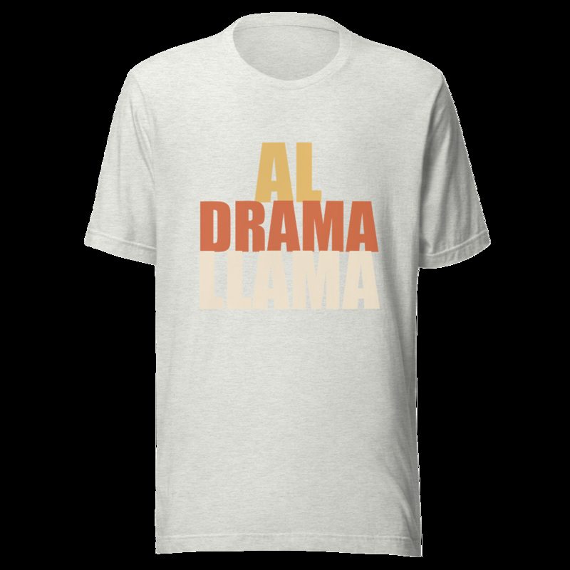 Al Drama Llama Stacked Tee Ash