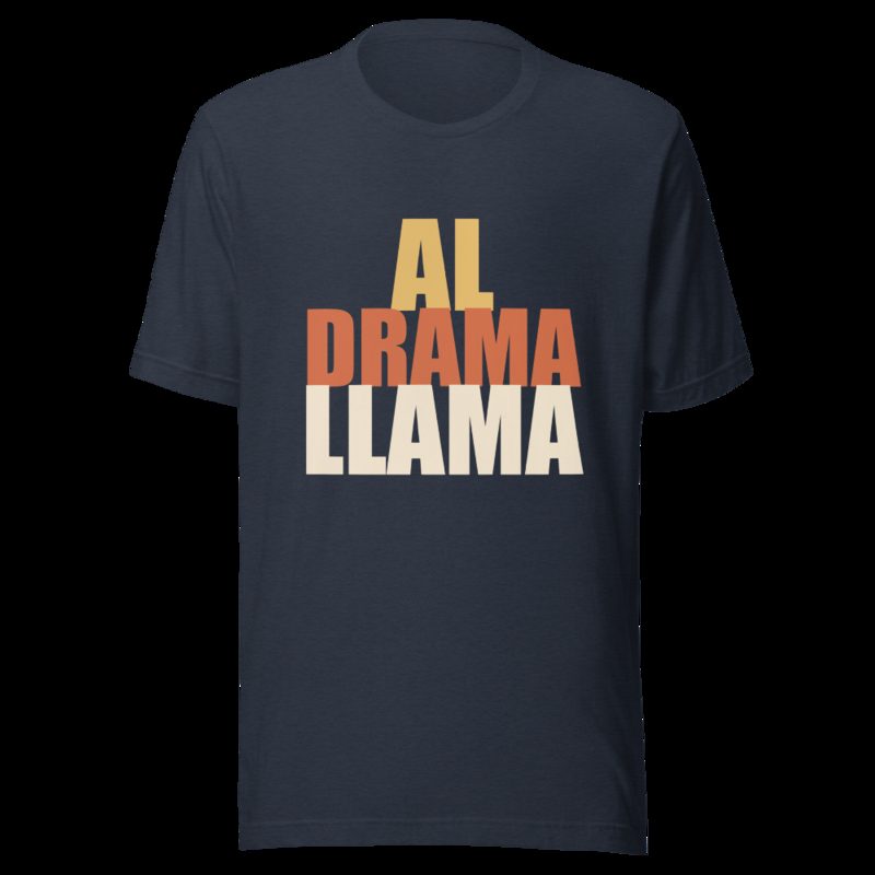 Al Drama Llama Stacked Tee Heather Navy