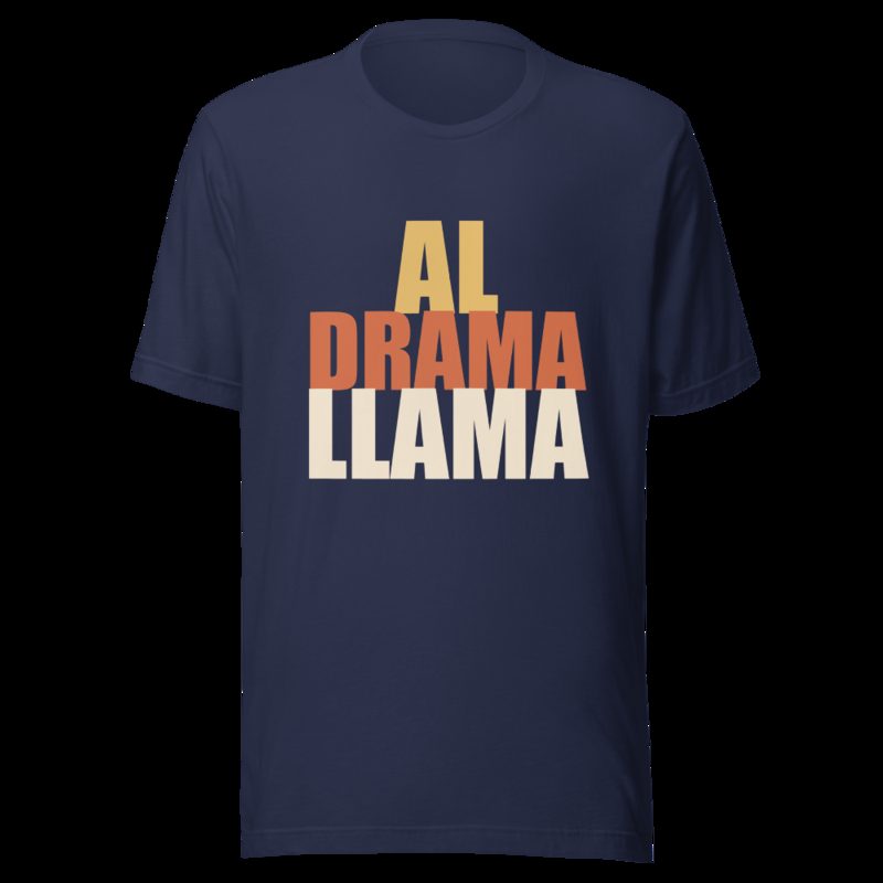 Al Drama Llama Stacked Tee Navy