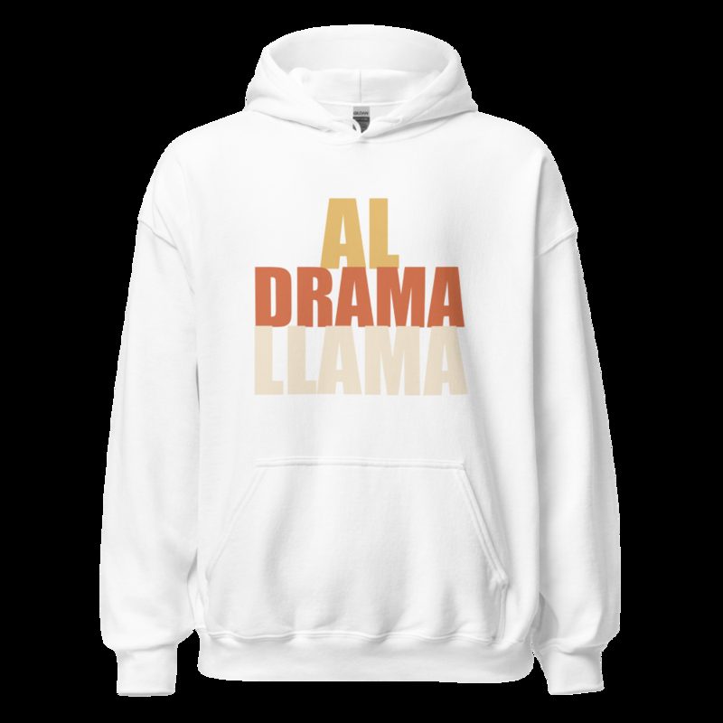 Al Drama Llama Stacked Hoodie White