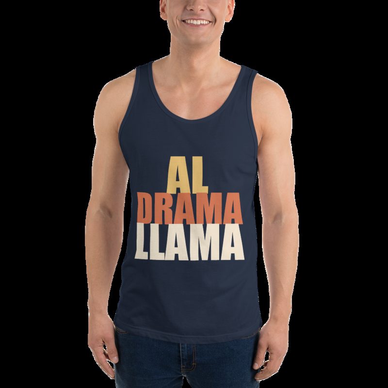 Al Drama Llama Stacked Tank Navy