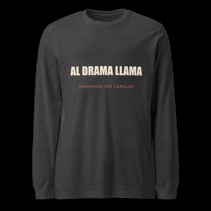 Al Drama Llama Wordmark Long Sleeve Tee Dark Grey Heather
