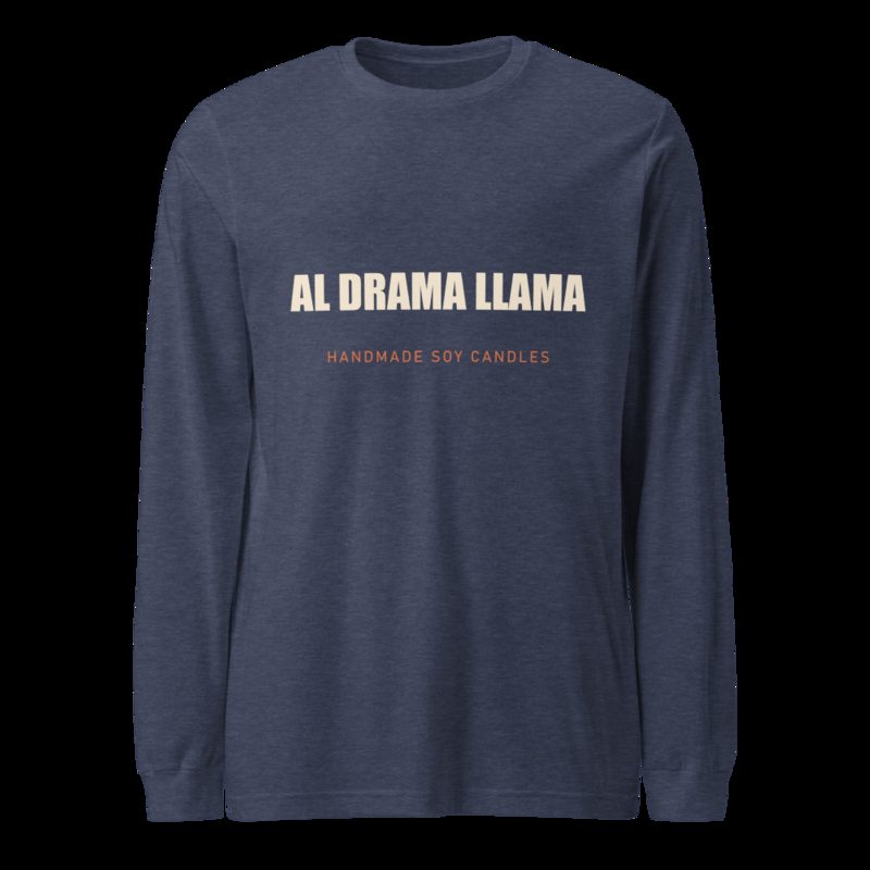 Al Drama Llama Wordmark Long Sleeve Tee Heather Navy