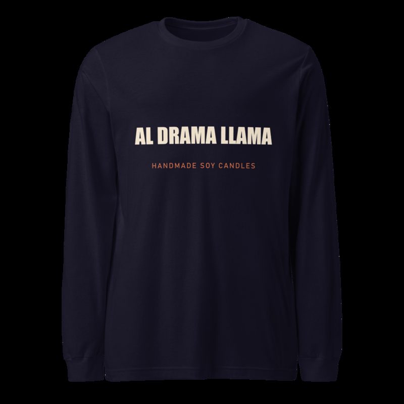 Al Drama Llama Wordmark Long Sleeve Tee Navy