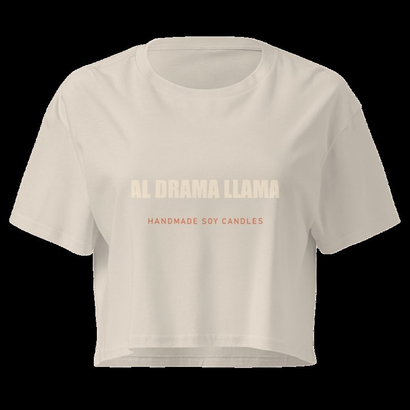 Al Drama Llama Wordmark Crop Top Bone