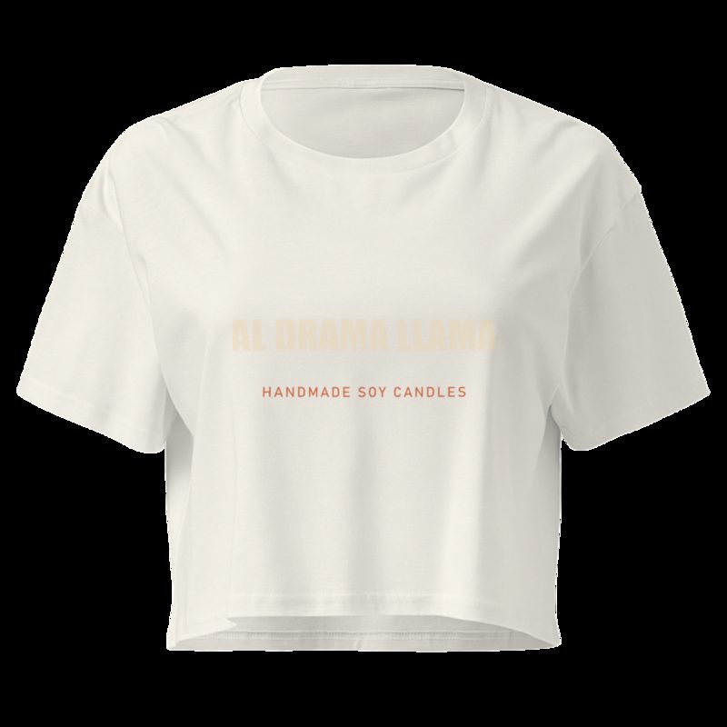 Al Drama Llama Wordmark Crop Top Ecru