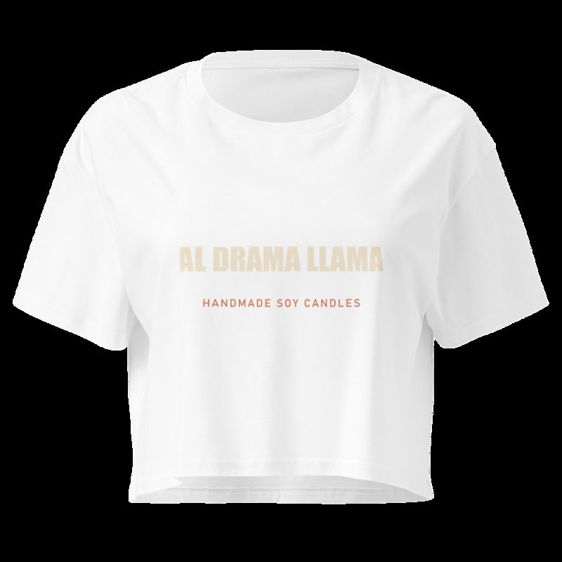Al Drama Llama Wordmark Crop Top White