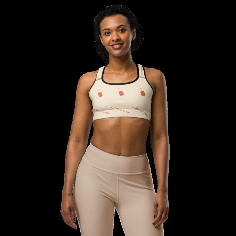 Al Drama Llama Candles Sports Bra Black