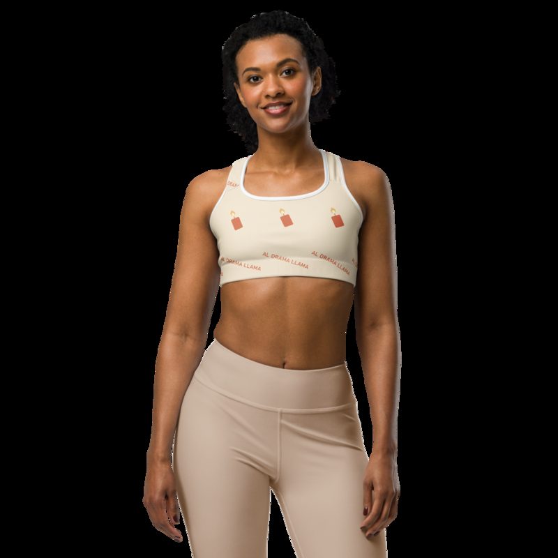 Al Drama Llama Candles Sports Bra White