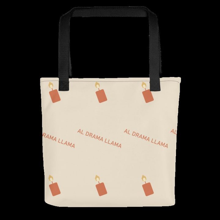 Al Drama Llama Candles Tote Bag in Black