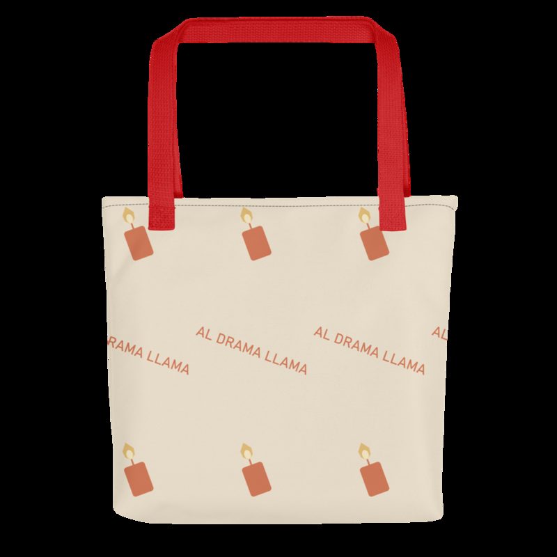 Al Drama Llama Candles Tote Bag Red