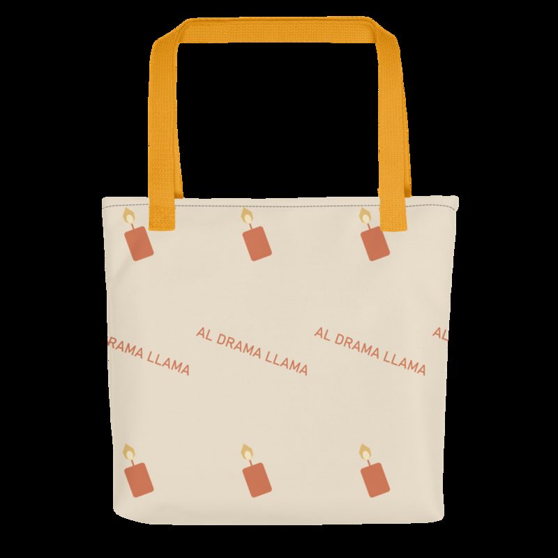 Al Drama Llama Candles Tote Bag Yellow
