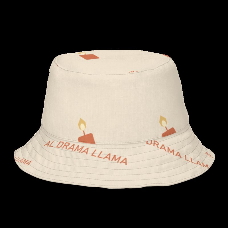 Al Drama Llama Candles Bucket Hat White