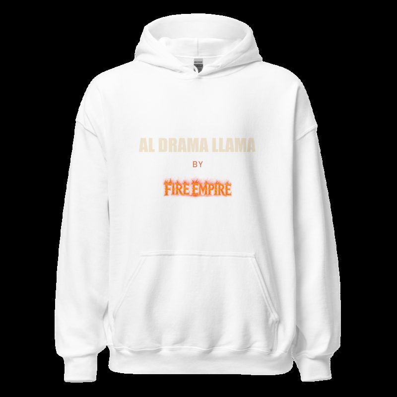 Al Drama Llama By Fire Empire Hoodie White
