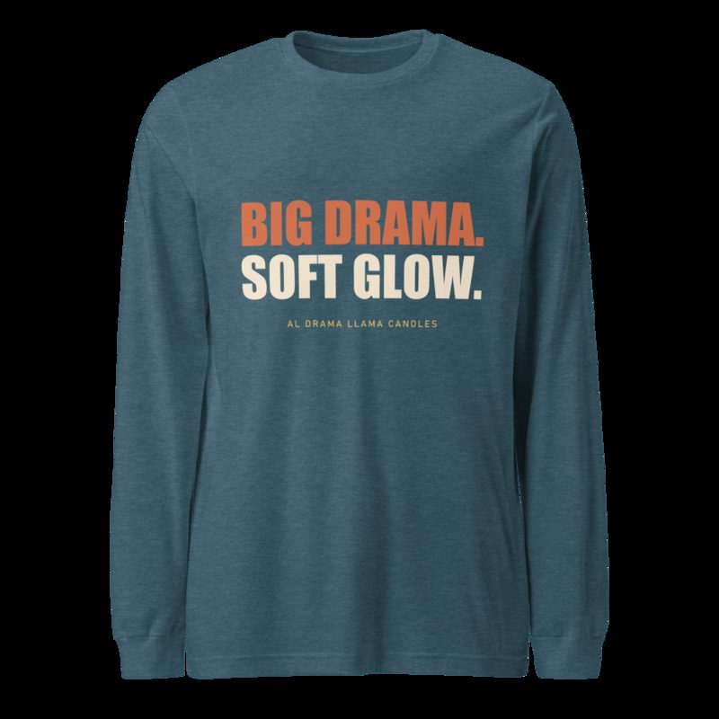 Al Drama Llama Big Drama Long Sleeve Tee Heather Deep Teal