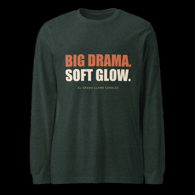 Al Drama Llama Big Drama Long Sleeve Tee Heather Forest