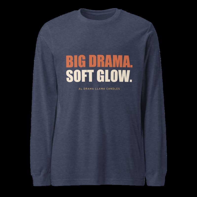 Al Drama Llama Big Drama Long Sleeve Tee Heather Navy