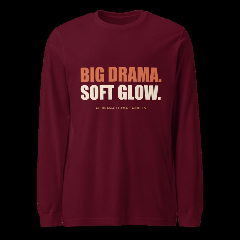 Al Drama Llama Big Drama Long Sleeve Tee Maroon