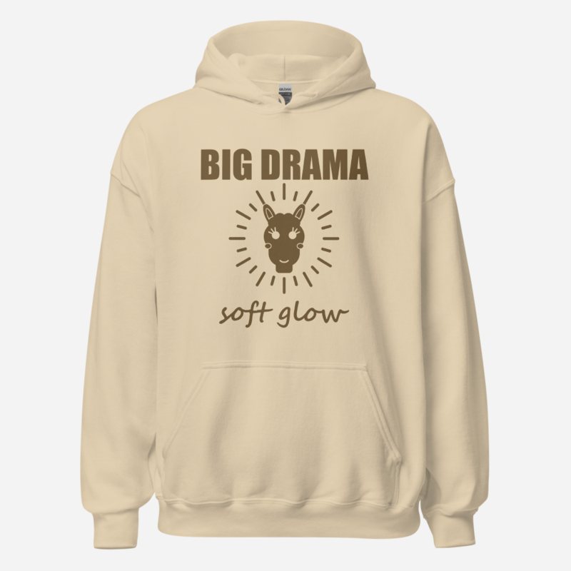 Al Drama Llama Big Drama, Soft Glow Drama Hoodie
