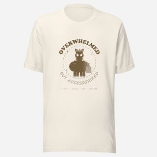Al Drama Llama Overwhelmed But Accessorized Llama Dept. Tee Vintage White