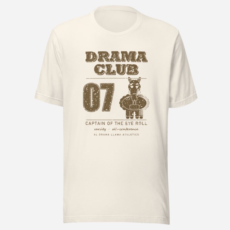Al Drama Llama Drama Club Captain 07 Llama Dept. Tee in Vintage White