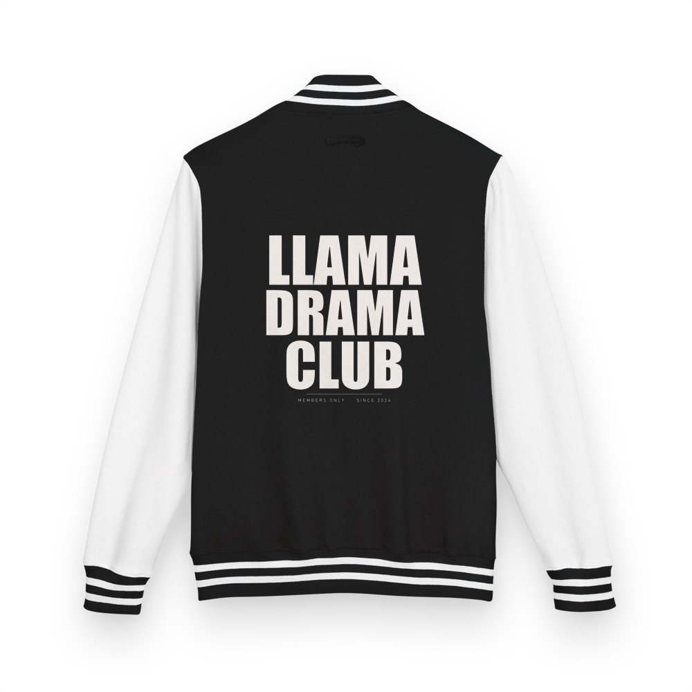 Al Drama Llama Drama Club Varsity Jacket Jet Black/Arctic White