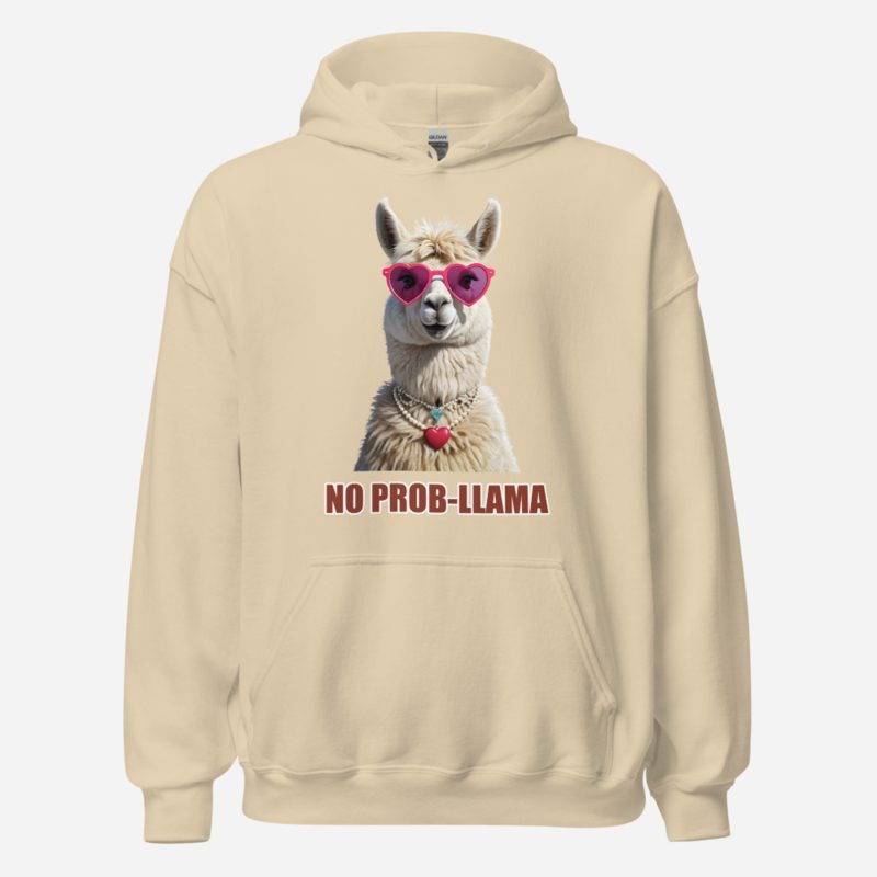 Al Drama Llama No Prob-Llama Pearls Hoodie Sand