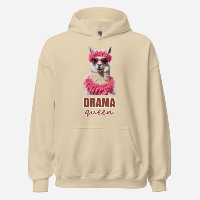 Al Drama Llama Drama Queen Boa Hoodie Sand