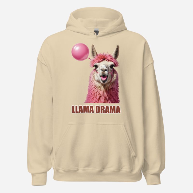 Al Drama Llama Llama Drama Bubblegum Hoodie Sand