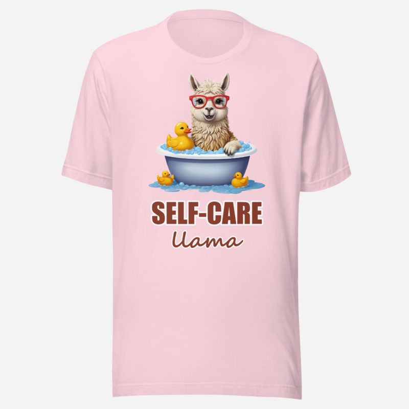Al Drama Llama Self-Care Llama Bath Tee in Soft Pink