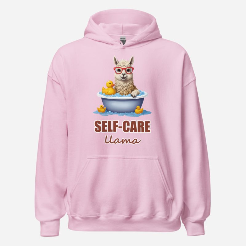Al Drama Llama Self-Care Llama Bath Hoodie Light Pink