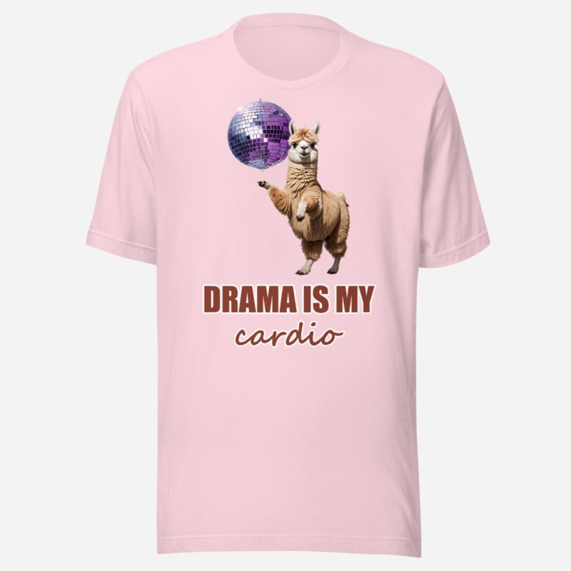Al Drama Llama Drama Is My Cardio Disco Tee in Soft Pink
