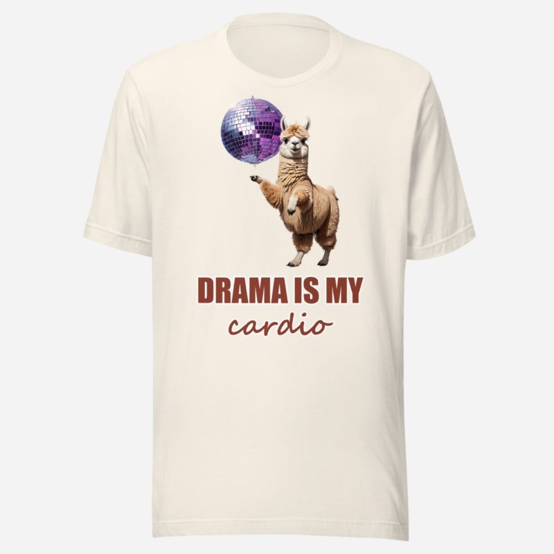 Al Drama Llama Drama Is My Cardio Disco Tee Vintage White